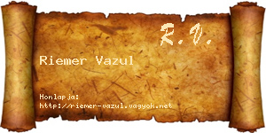 Riemer Vazul névjegykártya